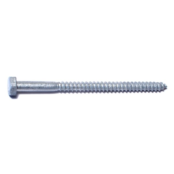 Midwest Fastener Lag Screw, 1/4 in, 4 in, Steel, Hot Dipped Galvanized Hex Hex Drive, 100 PK 05561